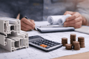 plastikiniu langu kainos skaiciavimas su PVC profiliu ir projektu